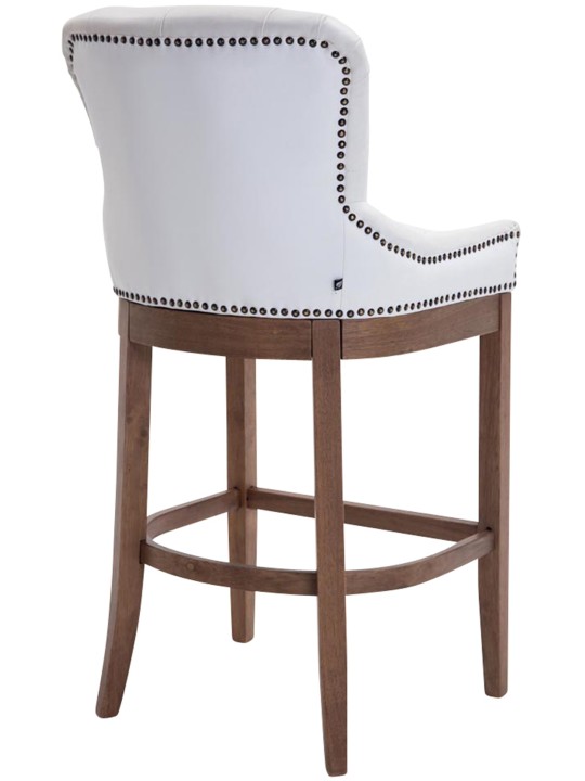 Barstol Lakewood ægte læder, antik lys, hvid Barstol Lakewood ægte læder, antik lys, hvid