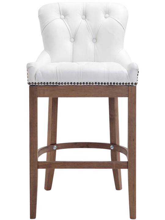 Barstol Lakewood ægte læder, antik lys, hvid Barstol Lakewood ægte læder, antik lys, hvid