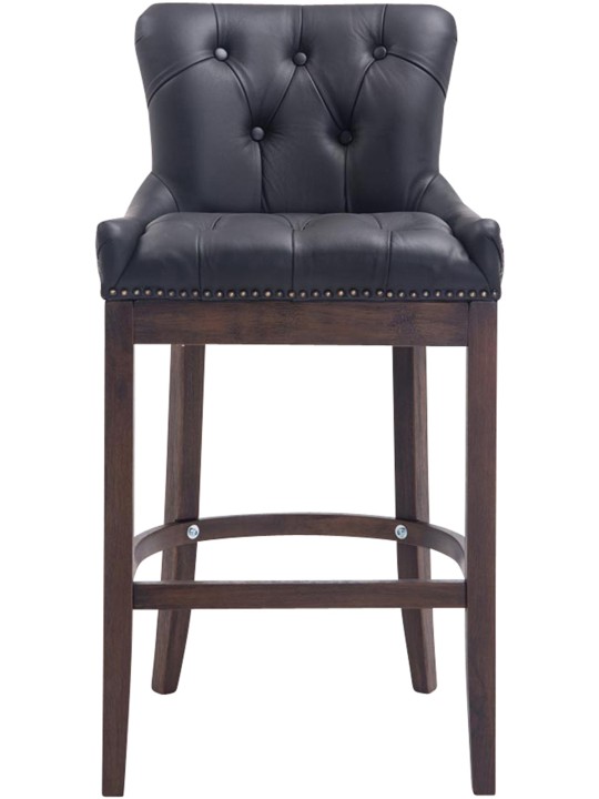 Barstol Lakewood ægte læder, antik, sort Barstol Lakewood ægte læder, antik, sort