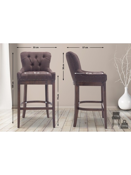 Barstol Lakewood stof, antik, brun Barstol Lakewood stof, antik, brun
