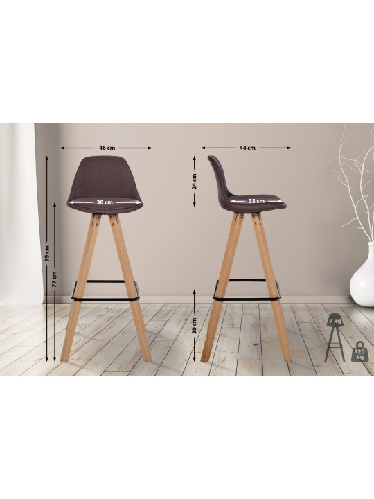 Barstol Corbin stof Firkantet natura, brun Barstol Corbin stof Firkantet natura, brun