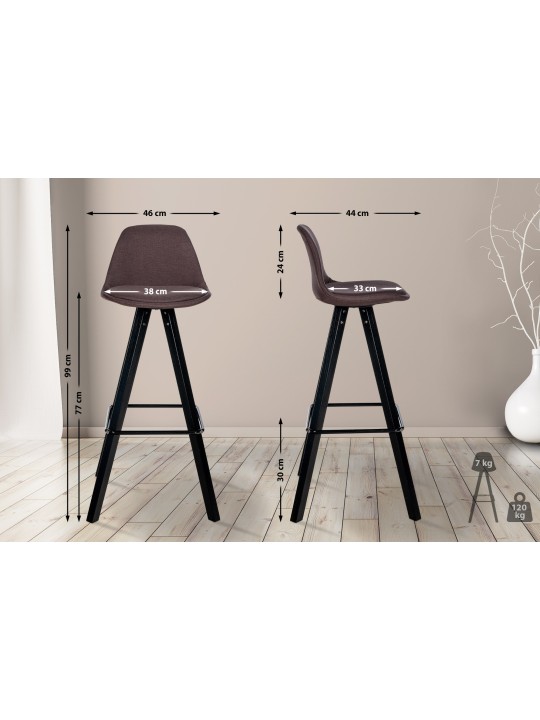 Barstol Corbin stof Firkantet, brun