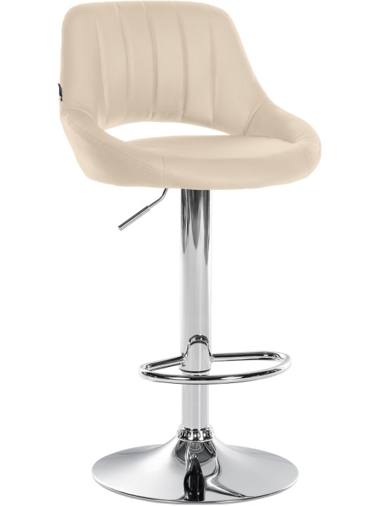 Barstol Milet imiteret læder krom, creme