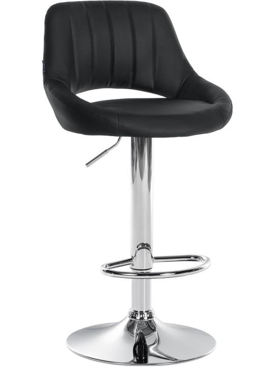 Barstol Milet imiteret læder krom, sort