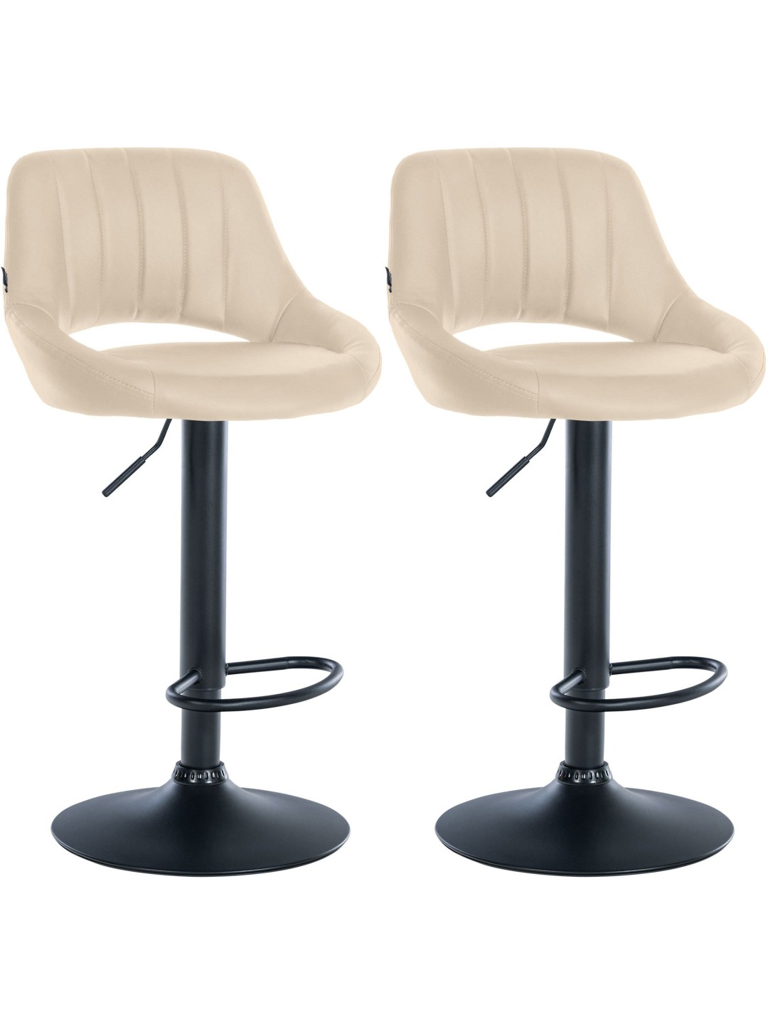 Sæt med 2 barstole Milet imiteret læder B, creme