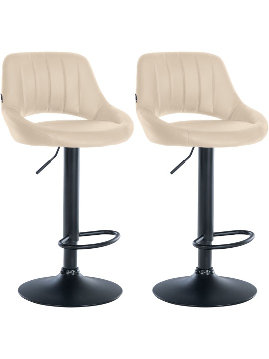 Sæt med 2 barstole Milet imiteret læder B, creme