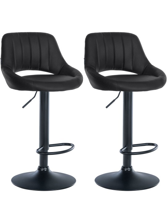 Sæt med 2 barstole Milet imiteret læder B, sort Sæt med 2 barstole Milet imiteret læder B, sort