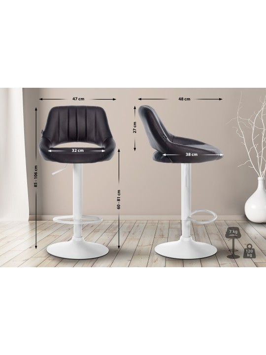 Sæt med 2 barstole Milet imiteret læder W, brun