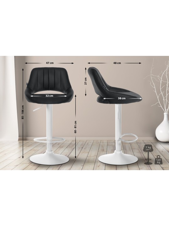 Sæt med 2 barstole Milet imiteret læder W, sort Sæt med 2 barstole Milet imiteret læder W, sort