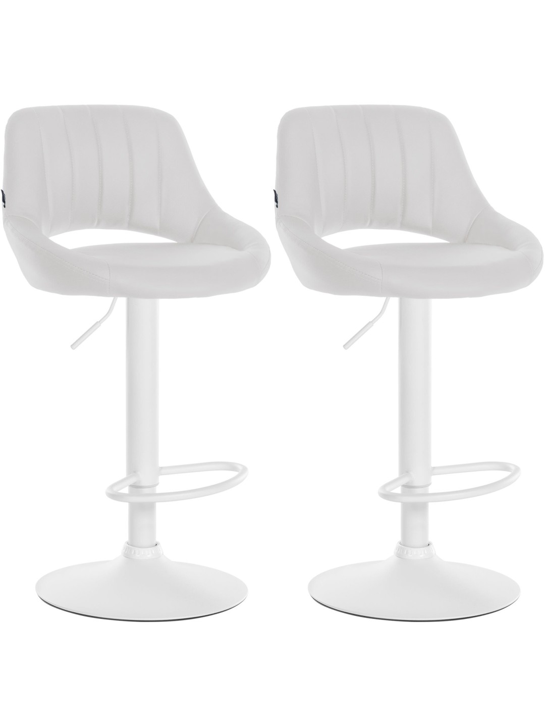 Sæt med 2 barstole Milet imiteret læder W, hvid