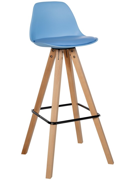 Barstol Corbin imiteret læder Square natura, blå