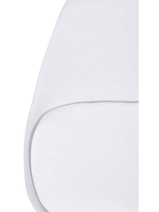 Barstol Corbin imiteret læder rund natur, hvid