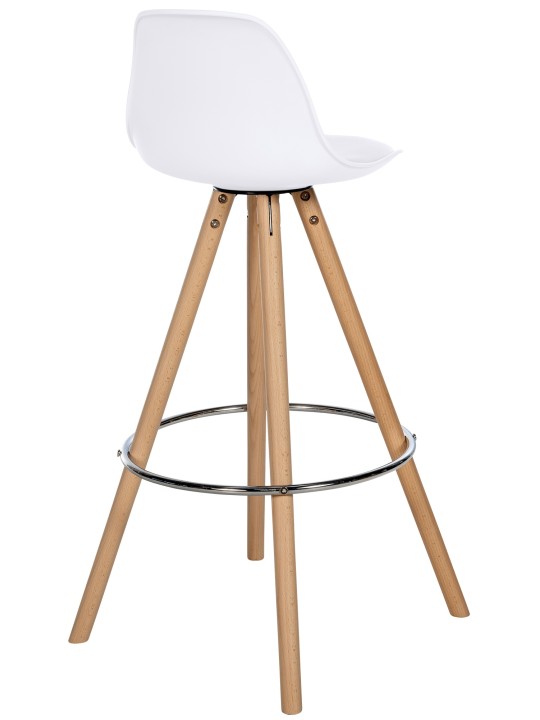 Barstol Corbin imiteret læder rund natur, hvid