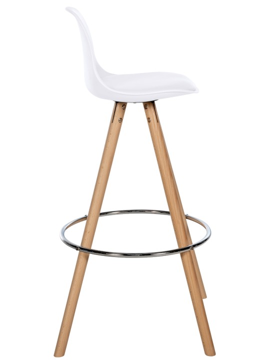 Barstol Corbin imiteret læder rund natur, hvid