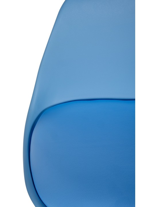 Barstol Corbin imiteret læder rund natur, blå