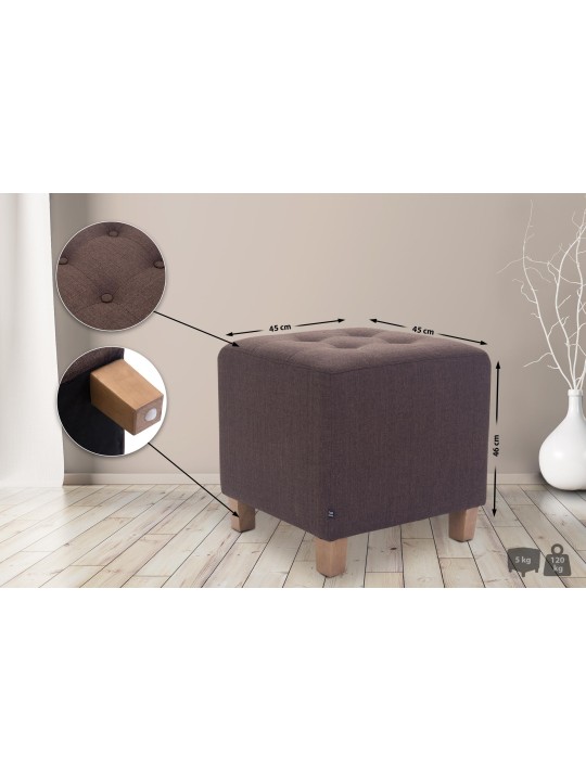 Farao skammel, antik lys, brun