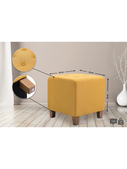 Farao skammel, antik lys, gul