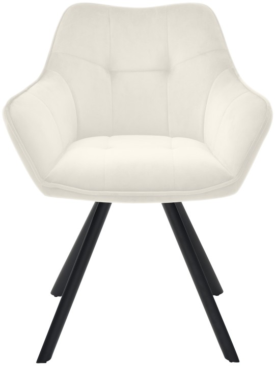 Scott spisestuestol i fløjl, creme