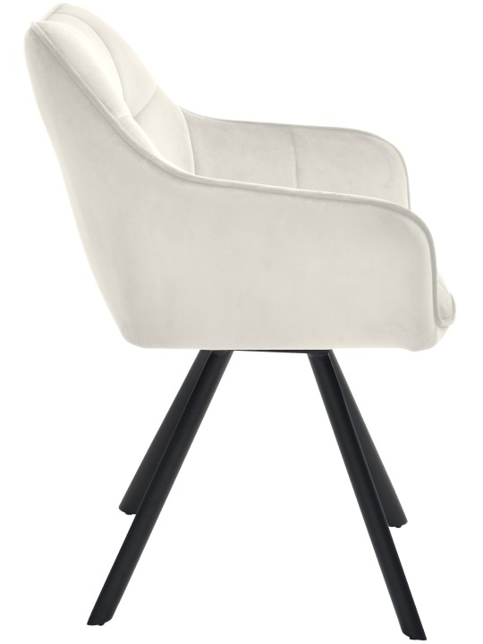 Scott spisestuestol i fløjl, creme