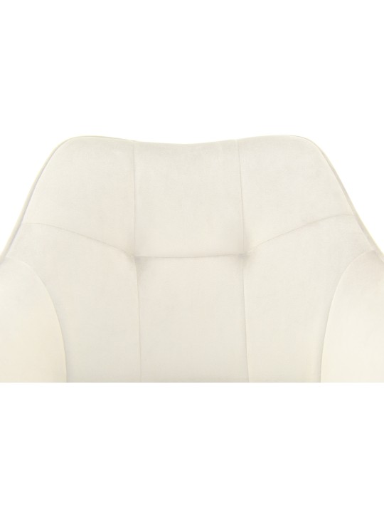Scott spisestuestol i fløjl, creme