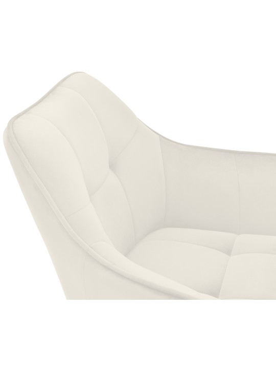 Scott spisestuestol i fløjl, creme