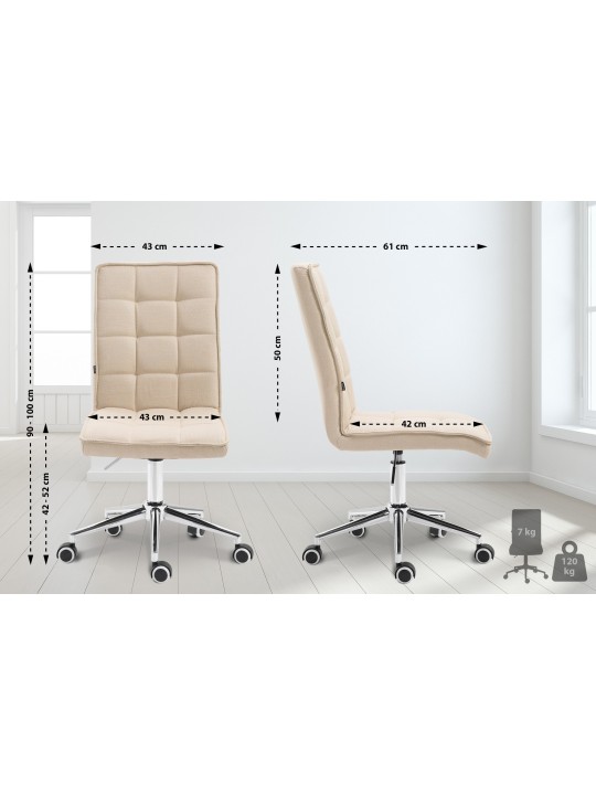 Arbejdsskammel Peking V2 stof, creme