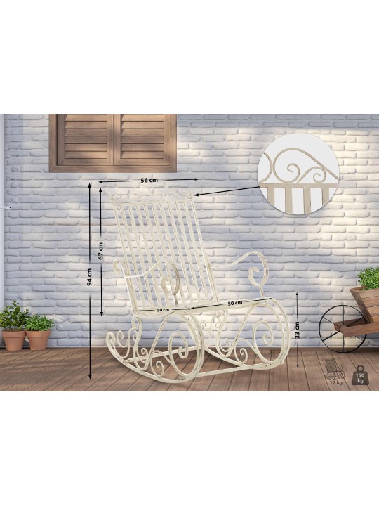 Gyngestol Smilla, antik creme