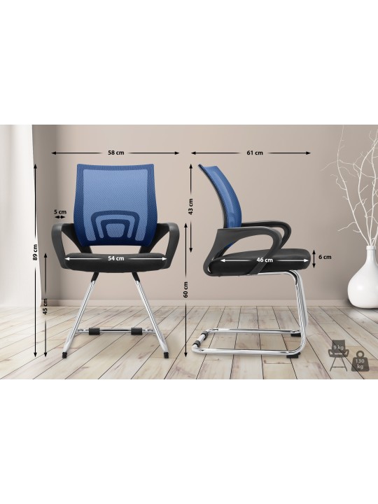 Besøgsstol Eureka, blå