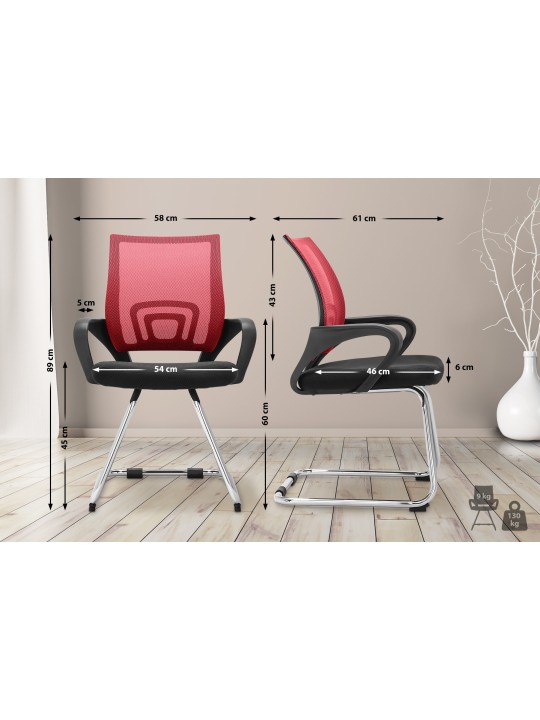 Eureka gæstestol, rød