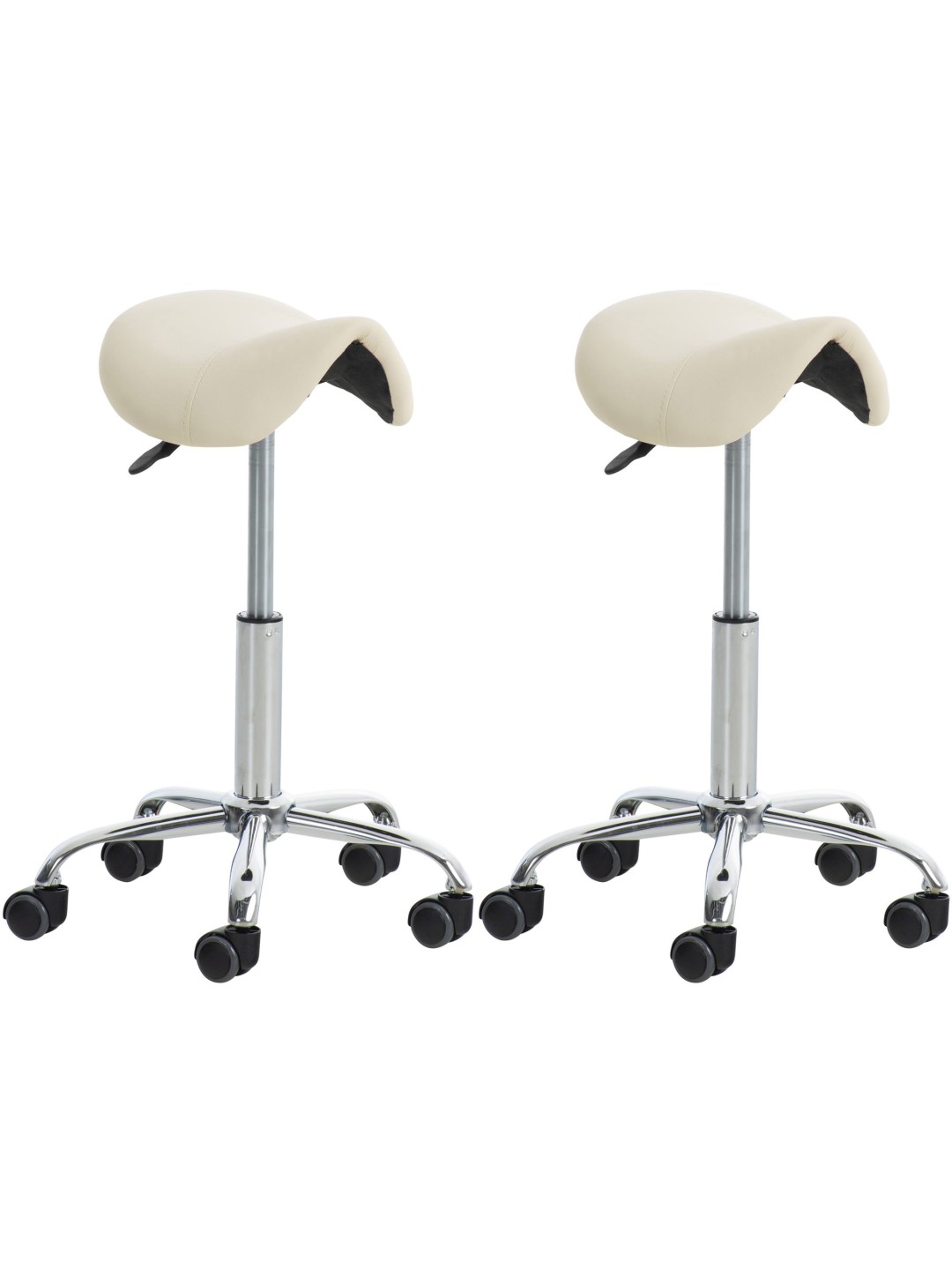 Sæt med 2 arbejdsskamler Reno imiteret læder, creme