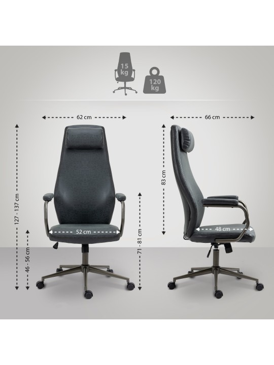 Kontorstol Pocatello, antik sort Kontorstol Pocatello, antik sort