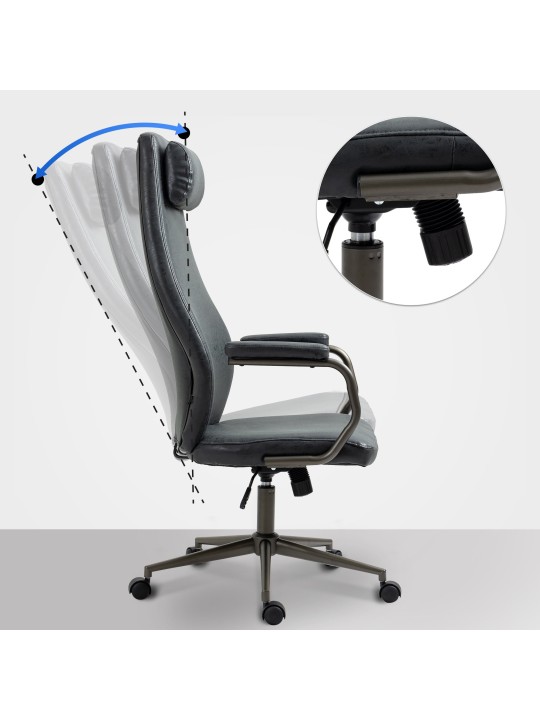 Kontorstol Pocatello, antik sort Kontorstol Pocatello, antik sort