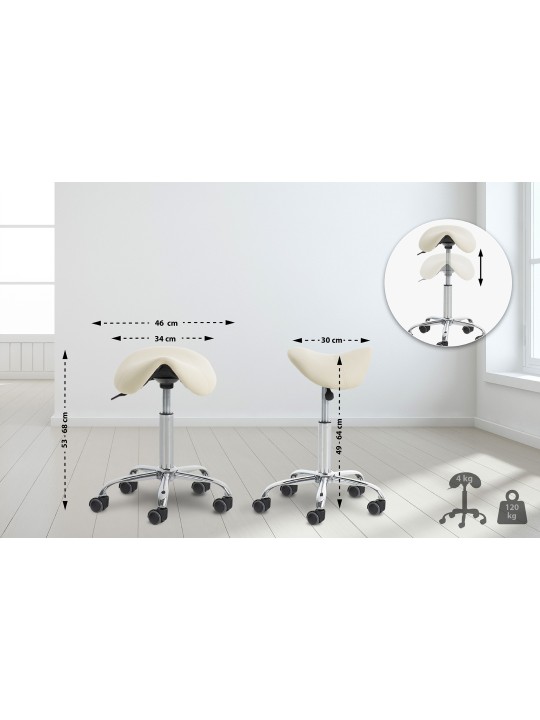 Sæt med 2 arbejdsskamler Reno imiteret læder, creme