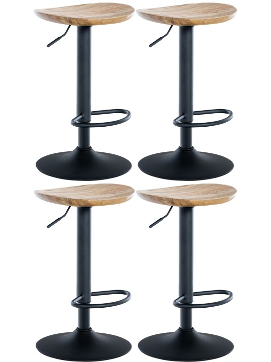 Sæt med 4 barstole Skelde, natur