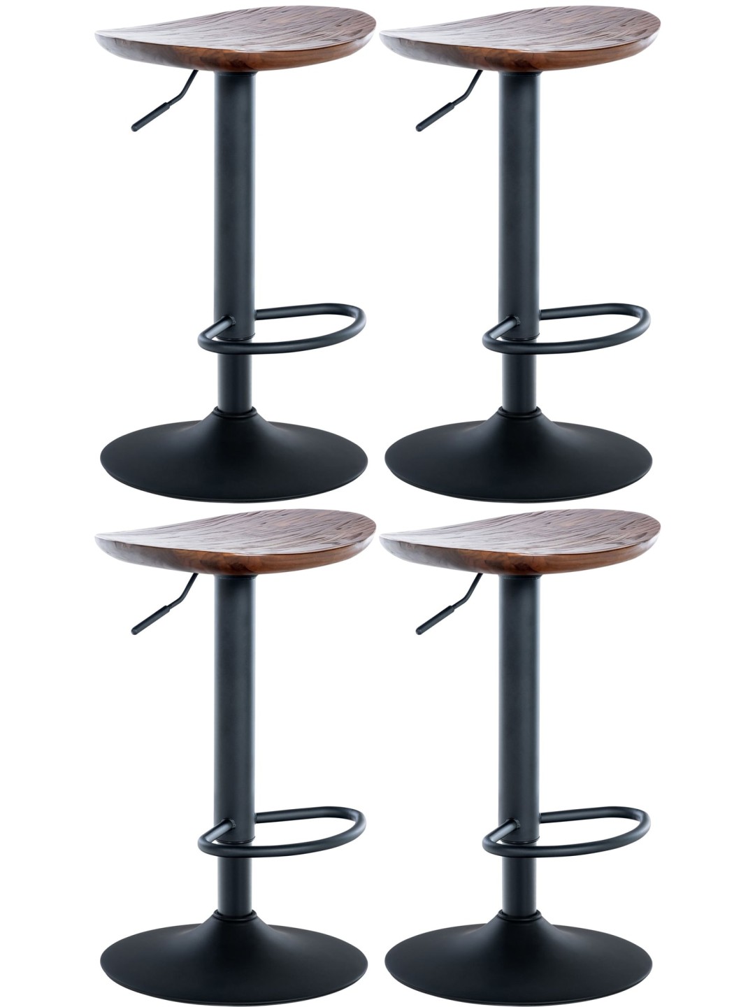 Sæt med 4 barstole Skelde, valnød