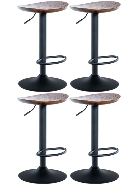 Sæt med 4 barstole Skelde, valnød