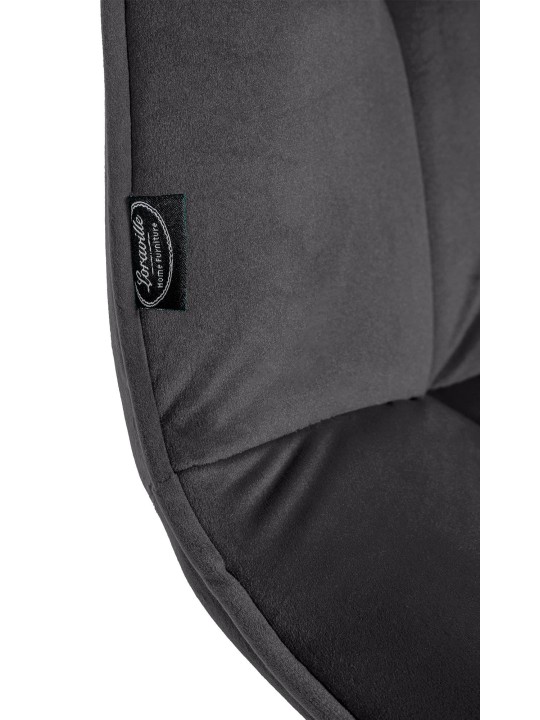 Sæt med 2 spisestuestole Vermont velvet, sort