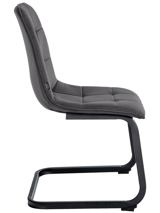 Sæt med 2 spisestuestole Vermont velvet, sort