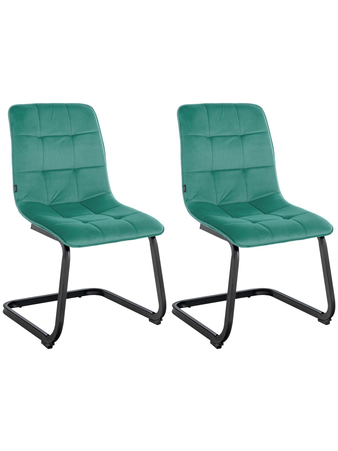 Sæt med 2 spisestuestole Vermont velvet, grøn