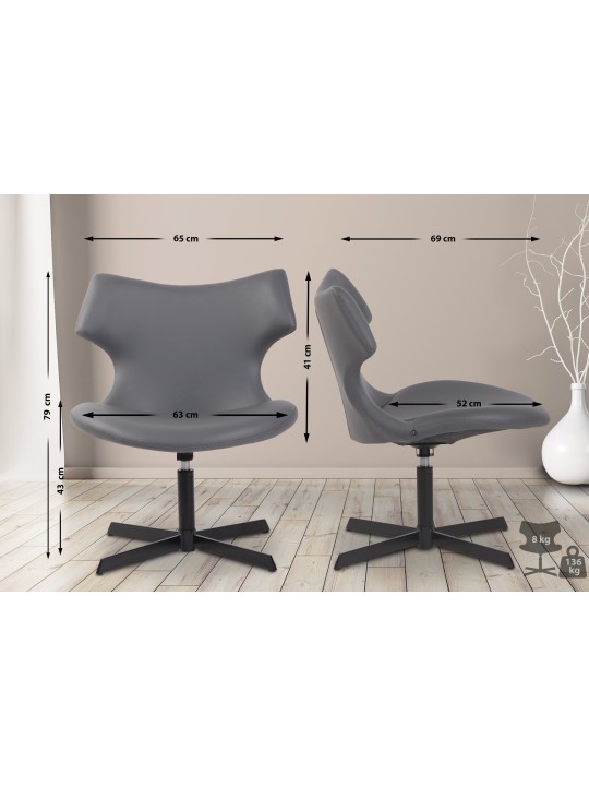 Liggestol Welland kunstlæder, grå