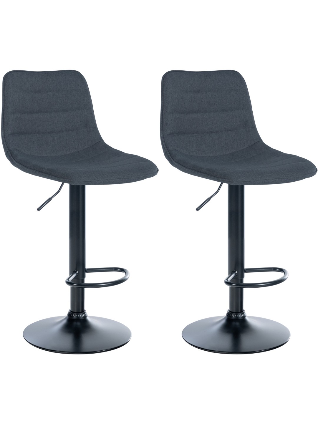 Sæt med 2 barstole Lex stof B, mørkegrå