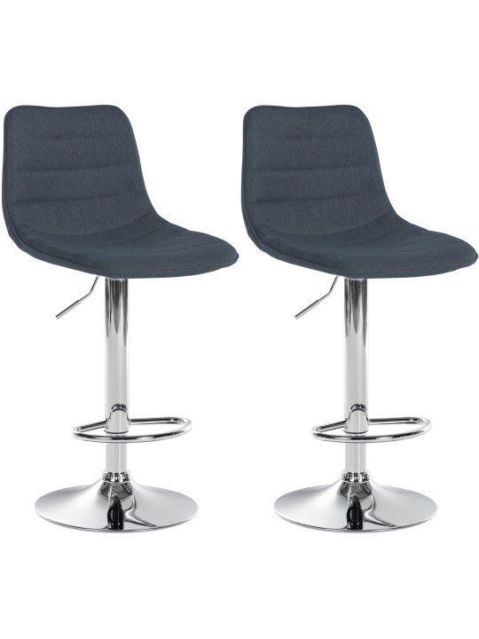 Sæt med 2 barstole Lex stof C, mørkegrå