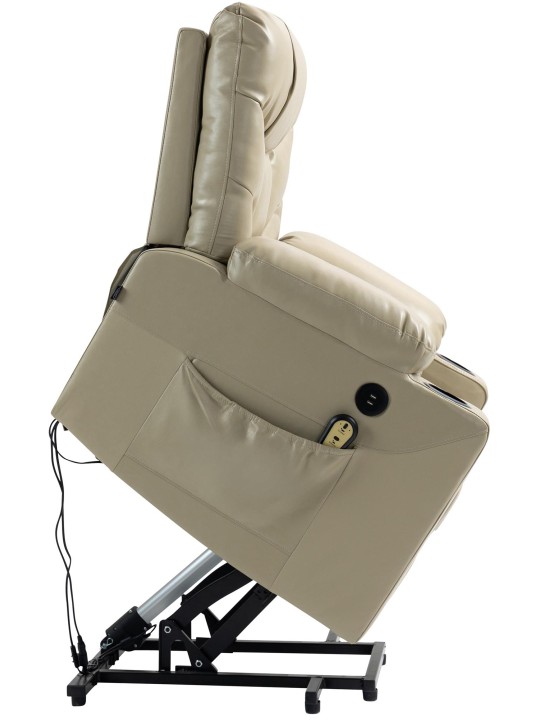 Lænestol Andover imiteret læder, creme