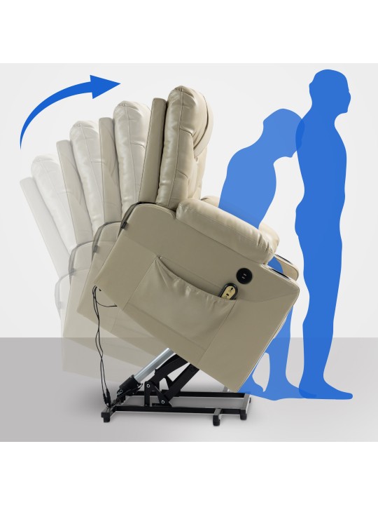 Lænestol Andover imiteret læder, creme