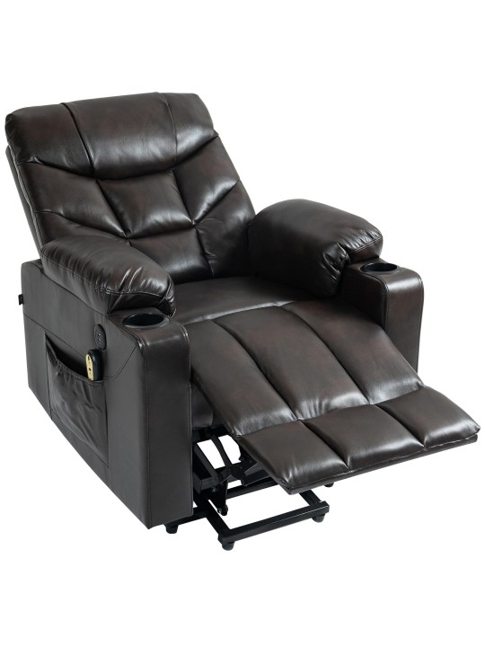 Lænestol Andover imiteret læder, brun