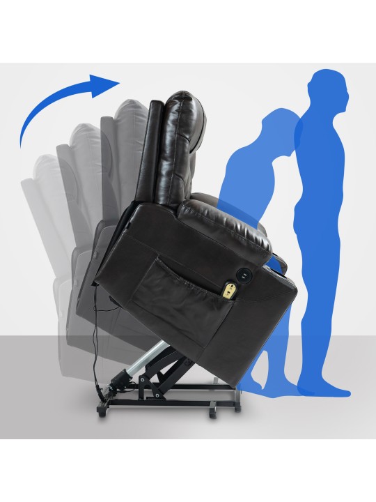 Lænestol Andover imiteret læder, brun