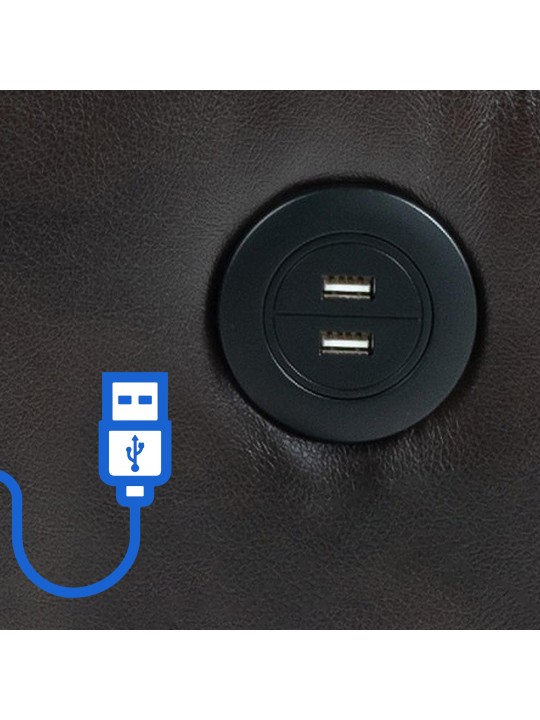 Lænestol Andover imiteret læder, brun