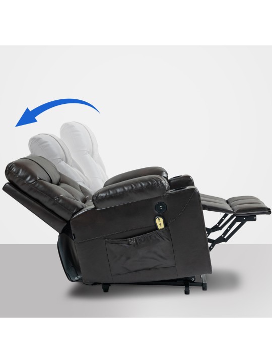 Lænestol Andover imiteret læder, brun