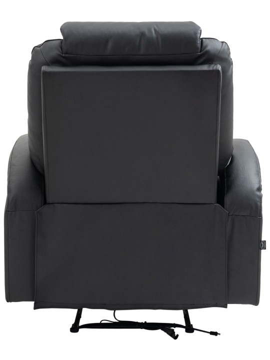Hepler lænestol med massagefunktion ægte læder, sort Hepler lænestol med massagefunktion ægte læder, sort