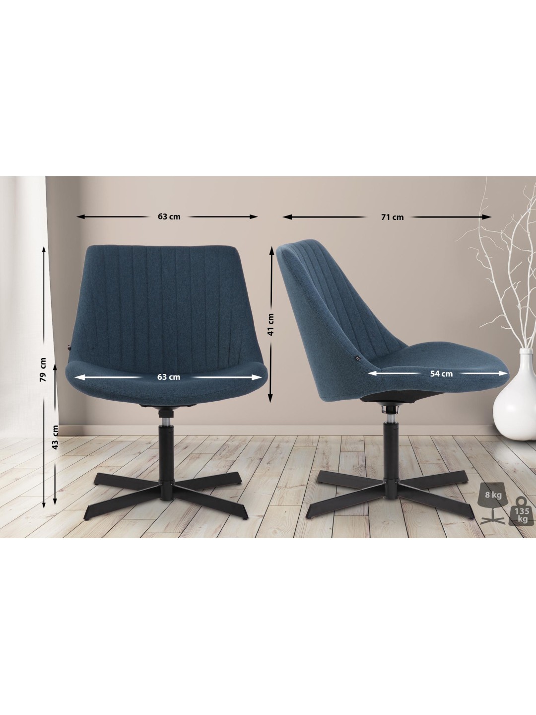 Liggestol Granby, blå